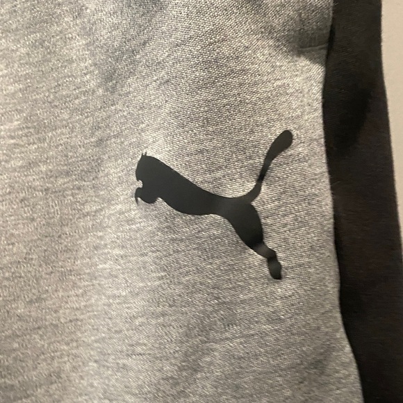 Puma Mens Small Light Gray and Black Sweatpants - Picture 3 of 7